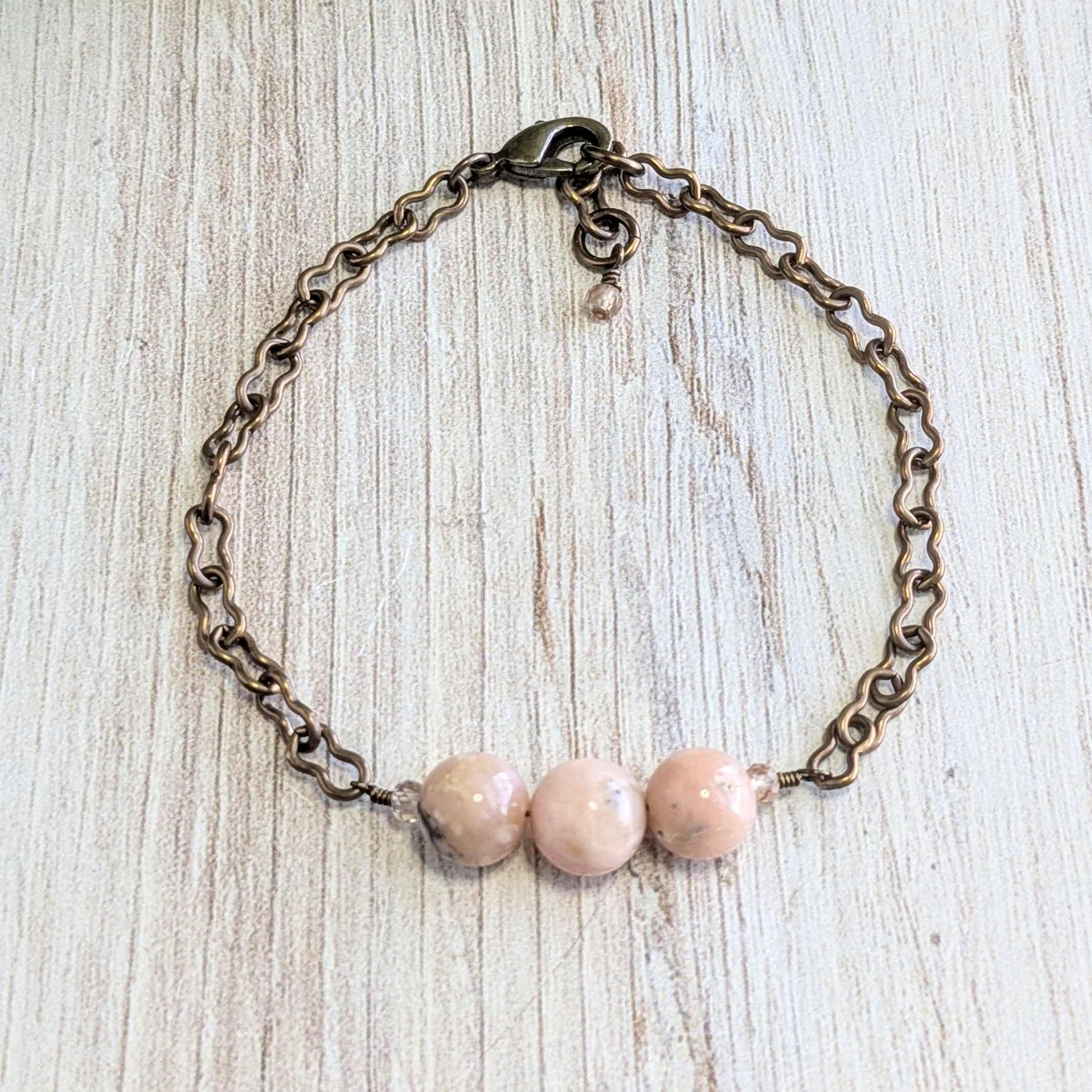 Pink Opal Chain Bracelet