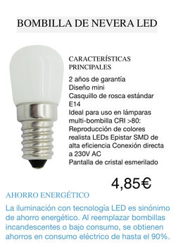 BOMBILLAS DE NEVERA LED