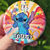 Stitch theme age birthday badge, holographic video