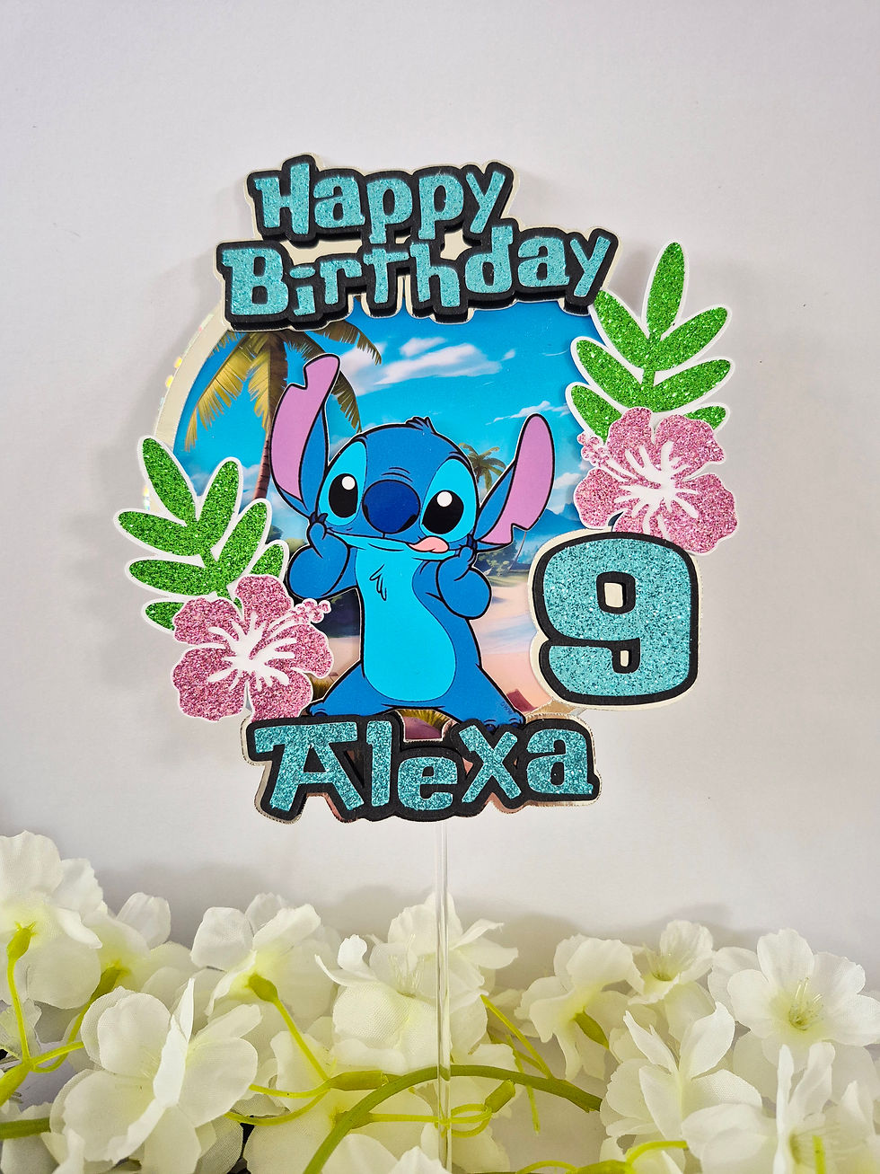 personalised Stitch cake topper birthday decoration