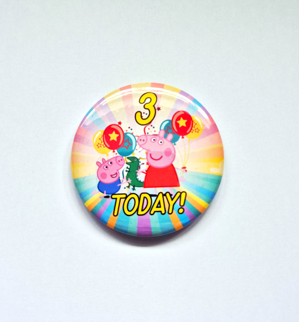 Thumbnail: Peppa Pig - Age Birthday Badge – Available in Gloss or Holographic
