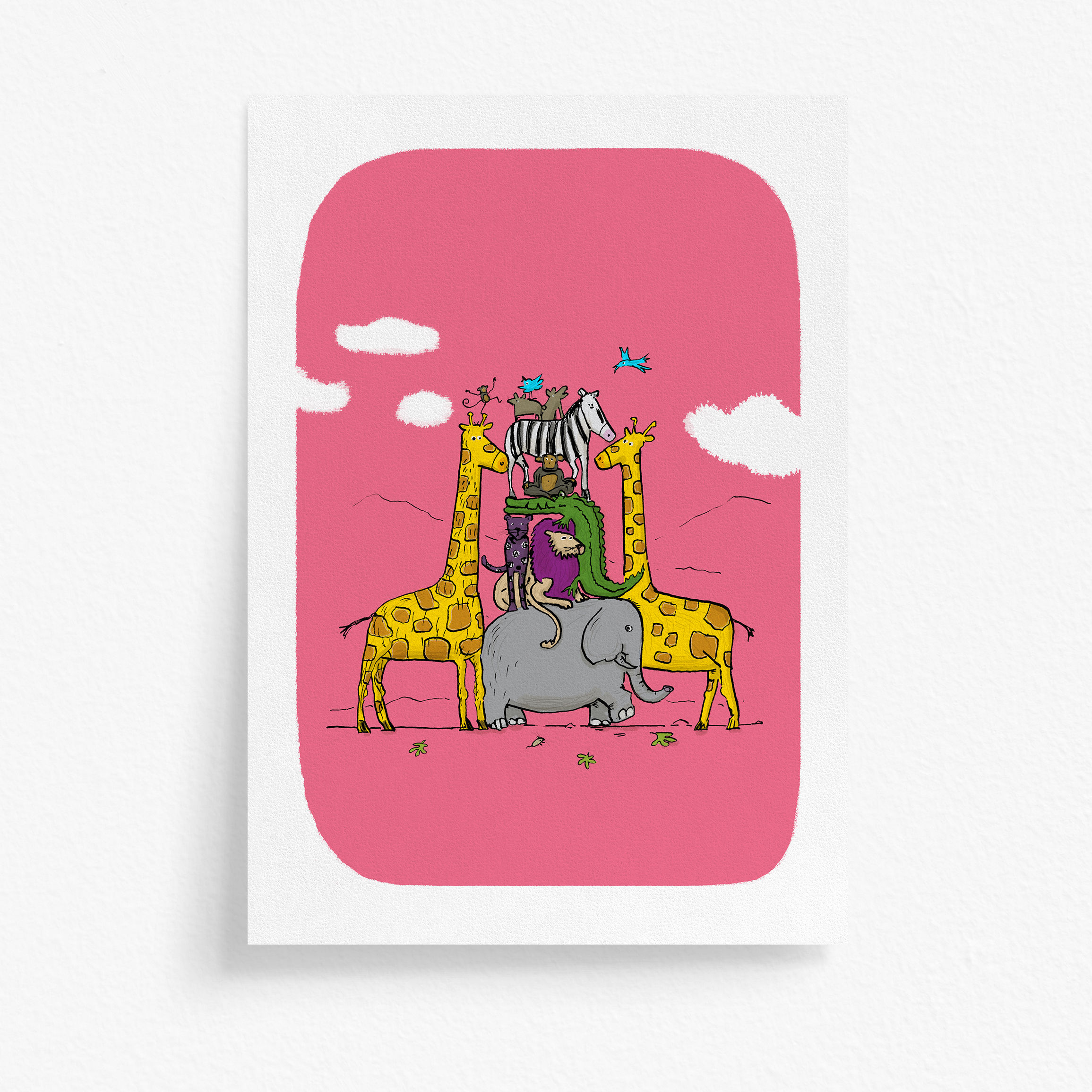 Animal Pile Up - Bright Pink