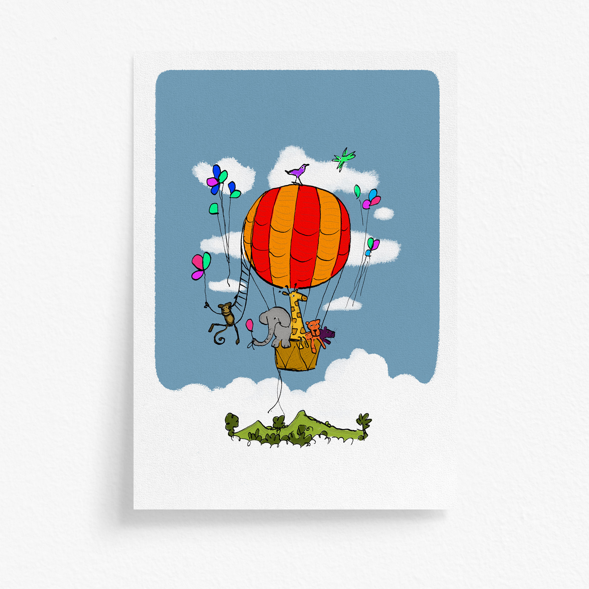 Hot Air Balloon - Red & Orange