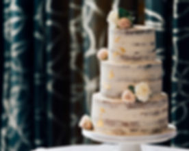 Gold Leaf Naked Wedding Cake