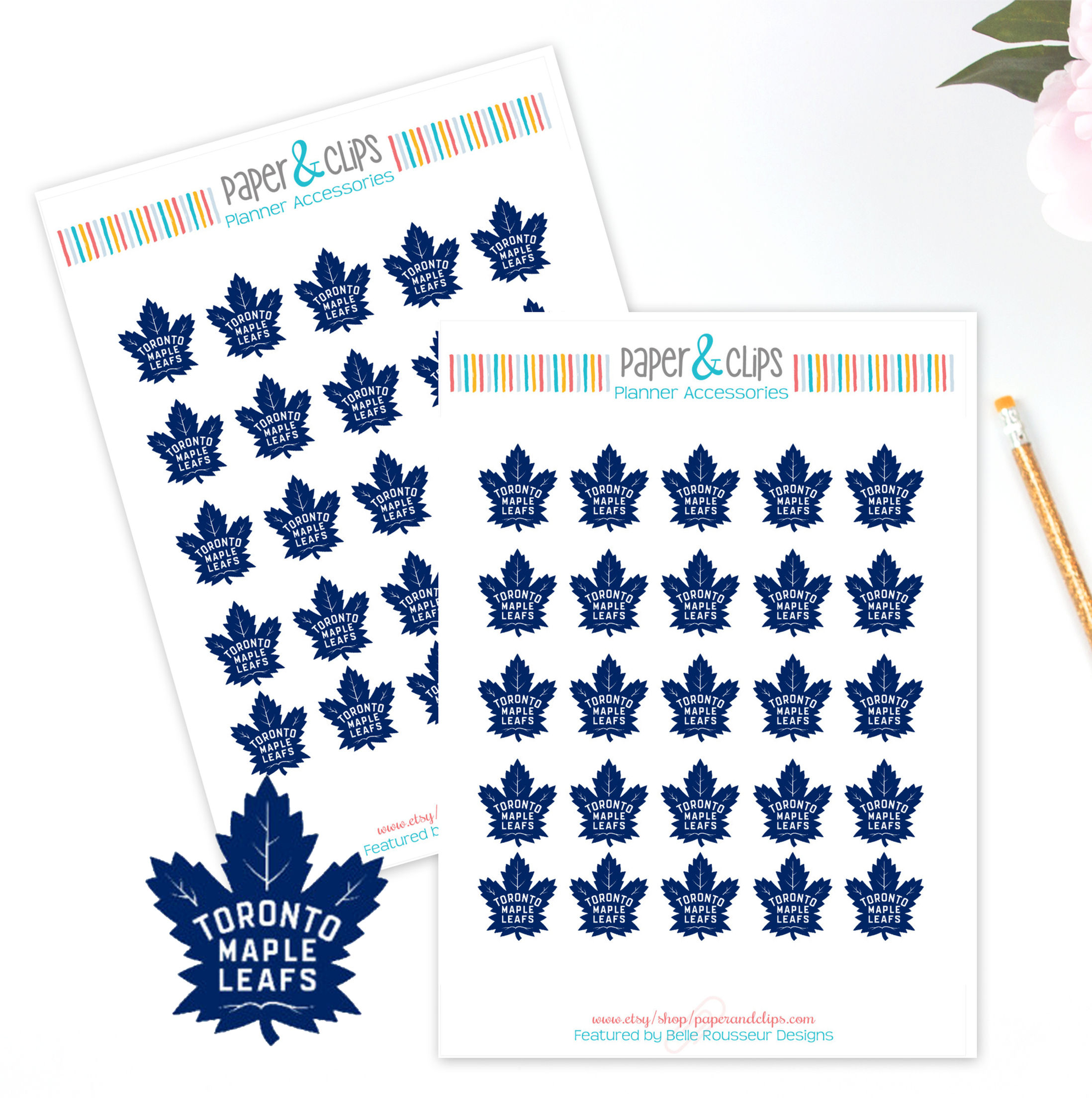 Toronto Maple Leafs Hockey Reminder or Planner Stickers