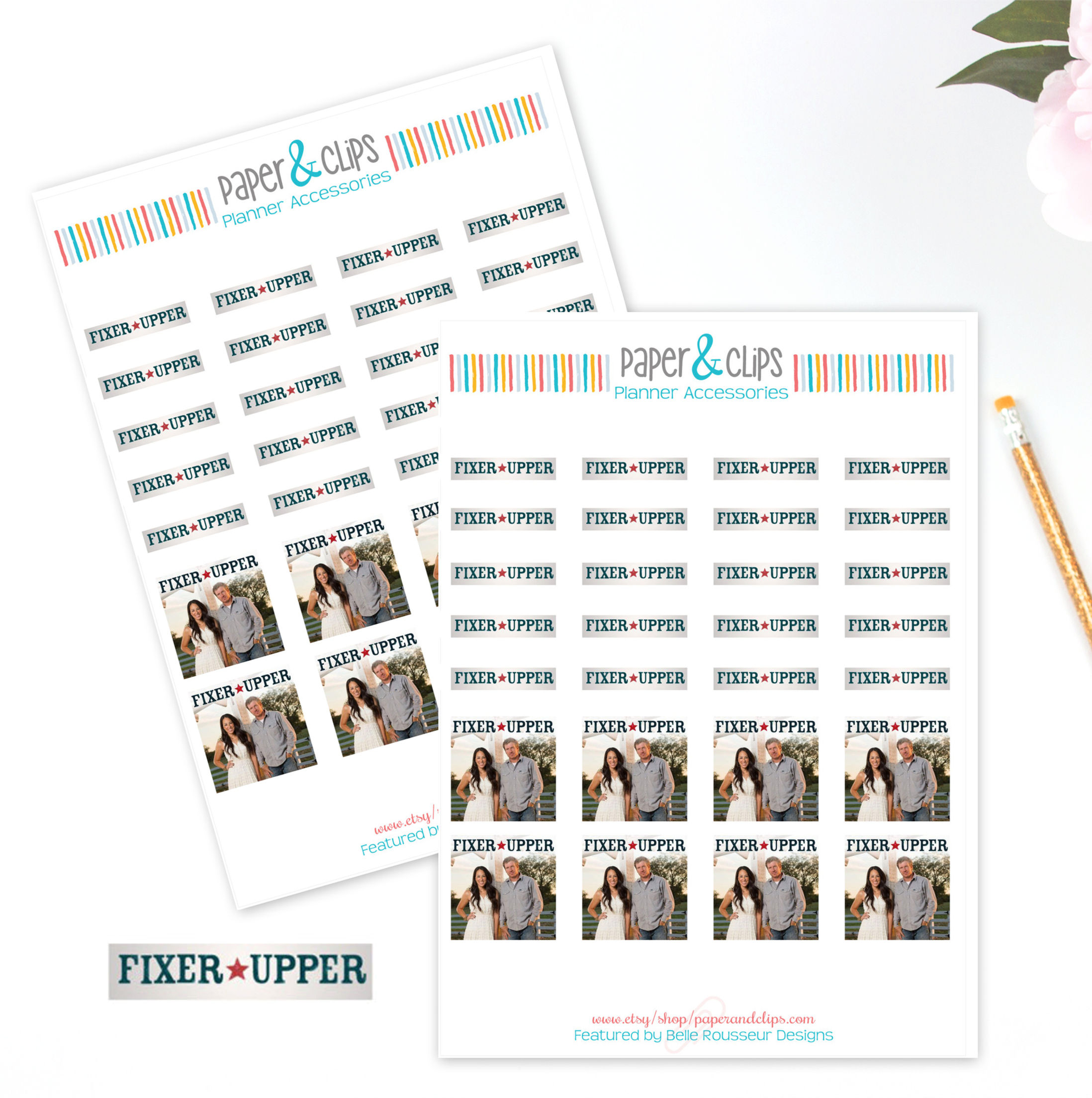 Fixer Upper TV Show Reminder or Planner Stickers