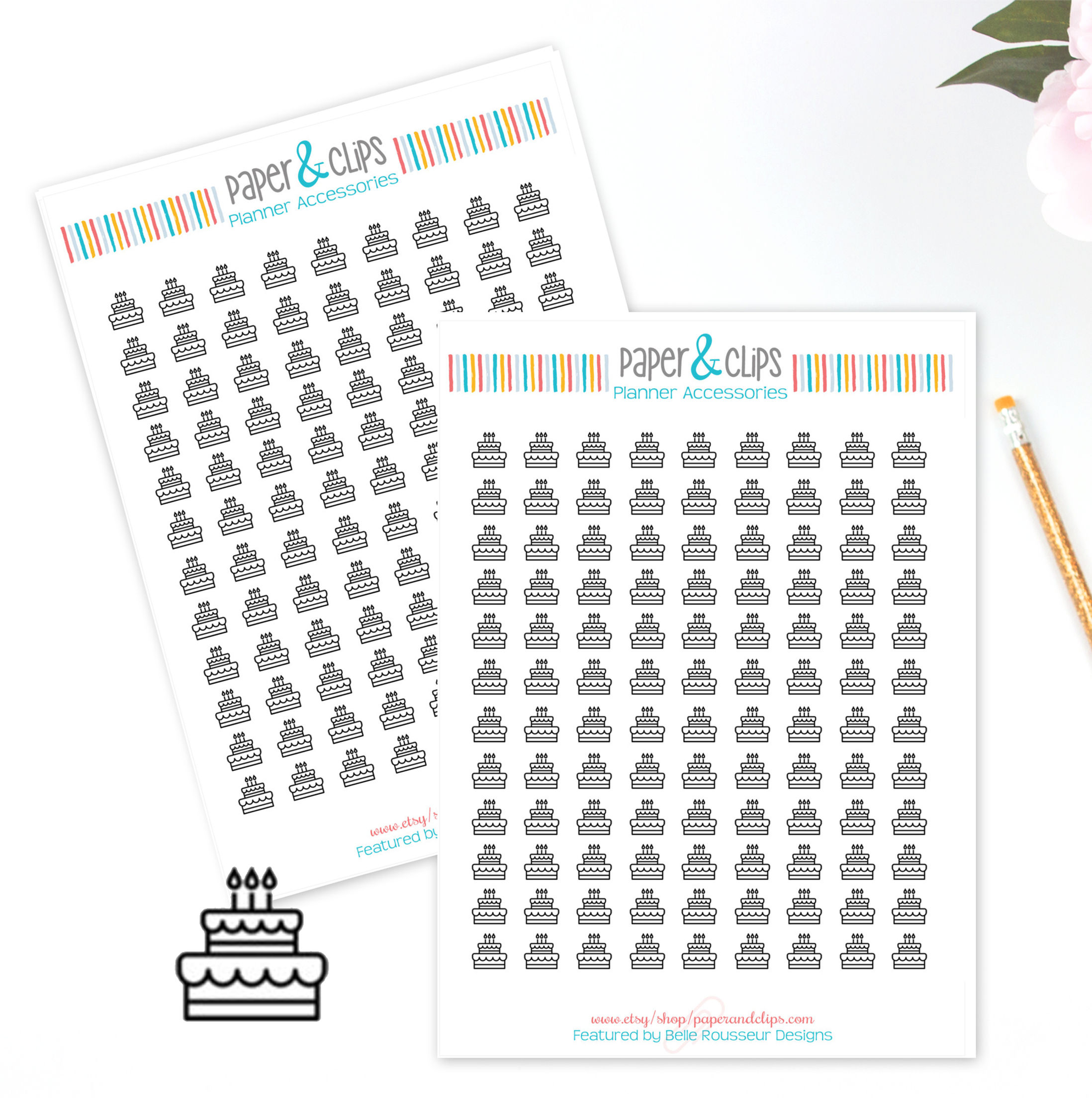 Birthday Cake Planner Stickers