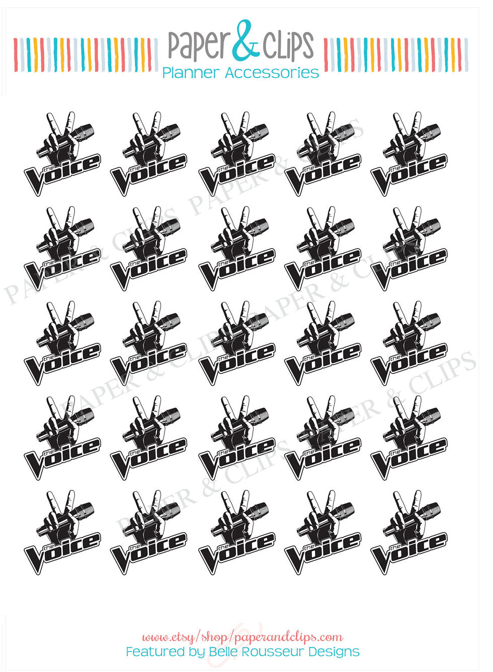 Thumbnail: The Voice TV Show Reminder or Planner Stickers