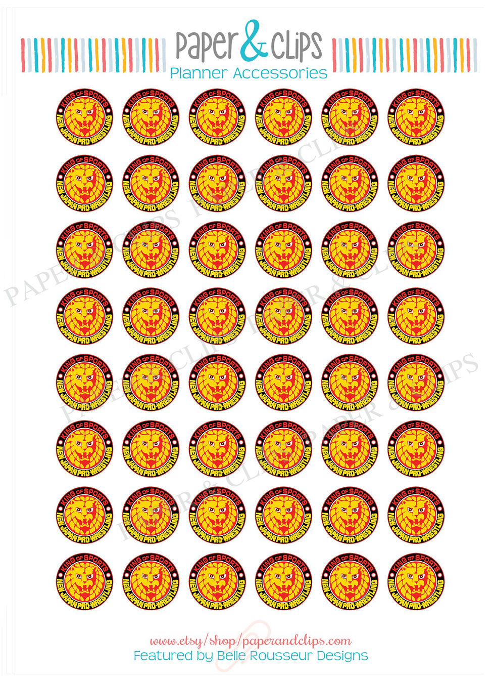 Thumbnail: NJPW New Japan Pro Wrestling TV Show Reminder or Planner Stickers