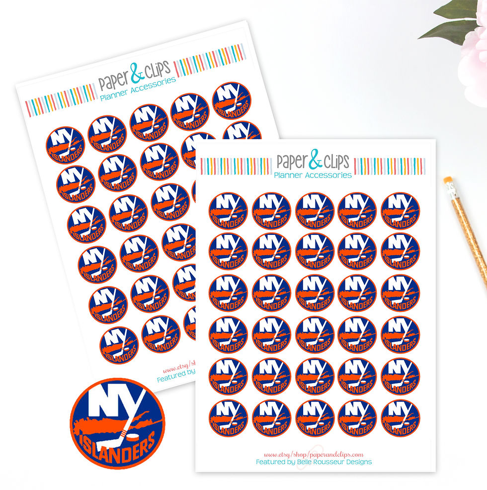 New York Islanders Hockey Reminder or Planner Stickers