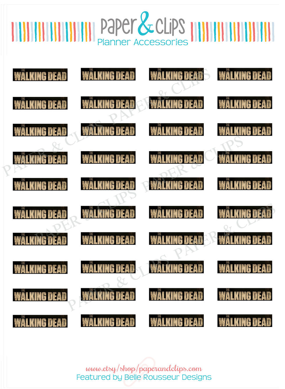 Thumbnail: The Walking Dead TV Show Reminder or Planner Stickers