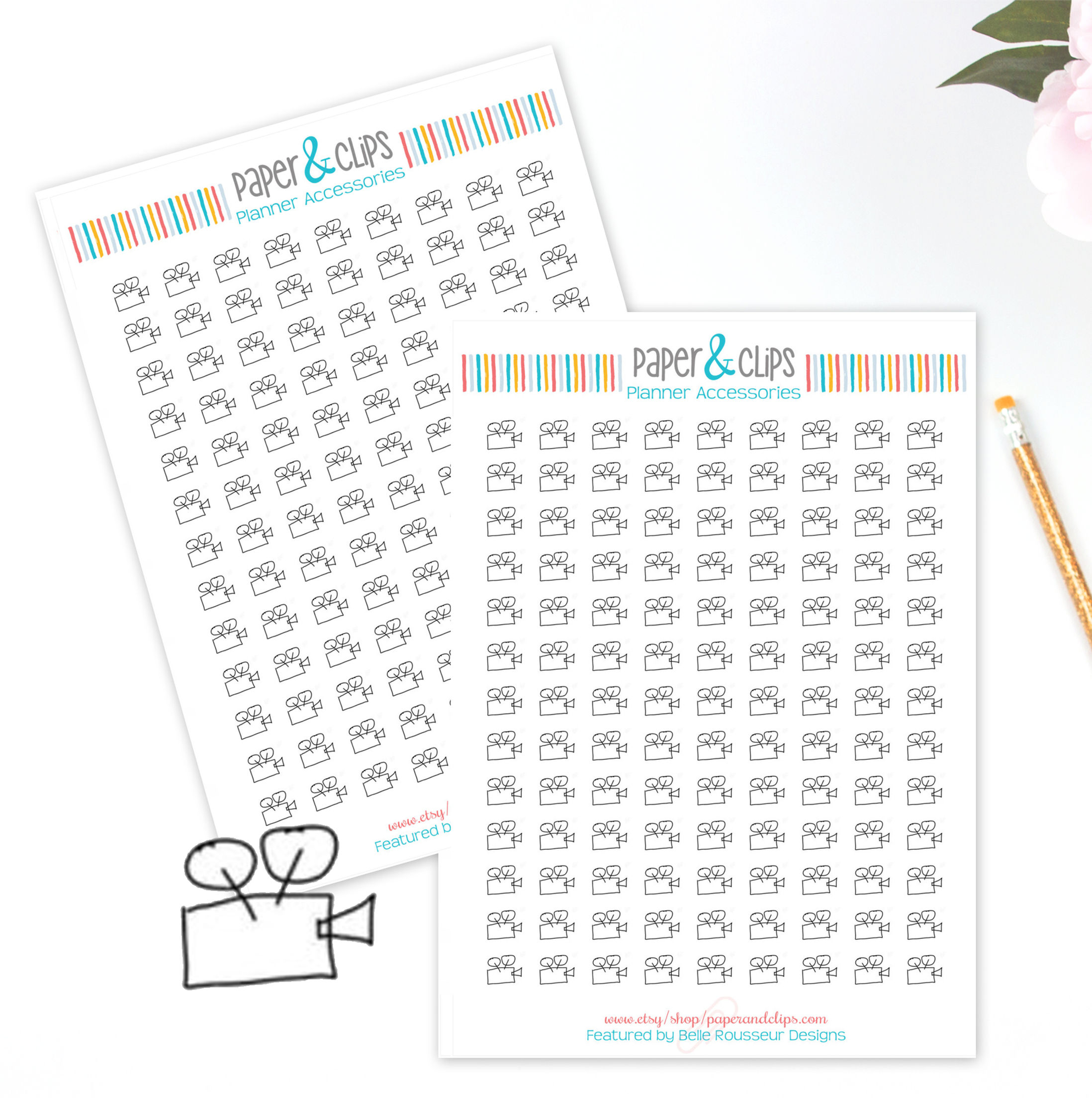 Movie Projector Planner Stickers
