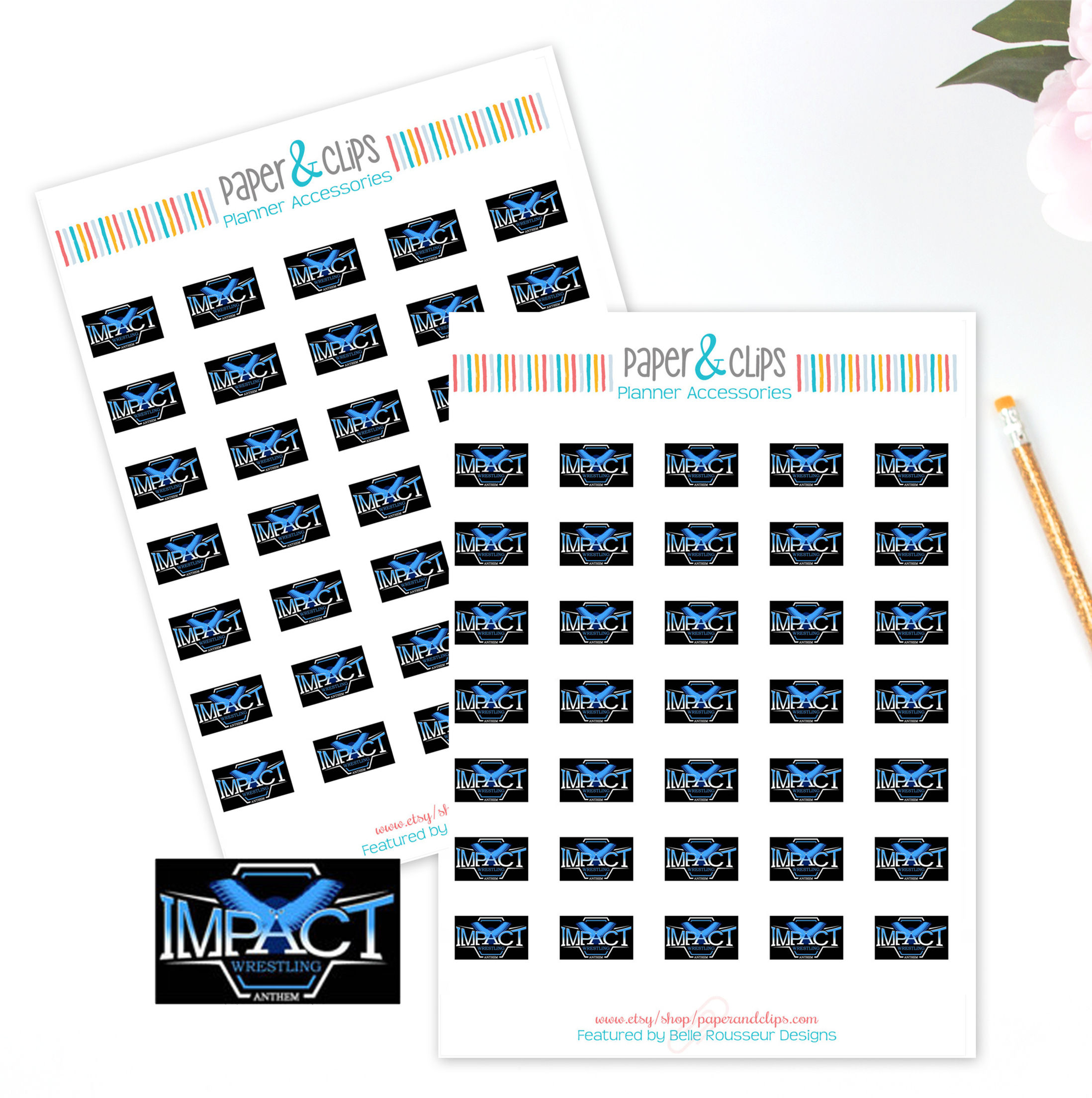 Impact Wrestling Reminder or Planner Stickers