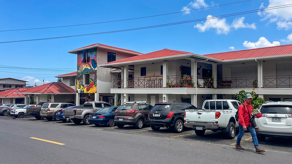 Panoramic view of a local market in Boquete with fresh fruit