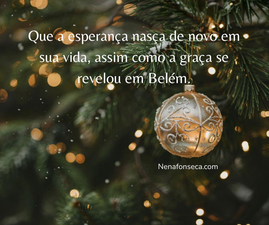 Que a luz do Natal reacenda a esperança e renove a confiança em cada promessa de Deus.