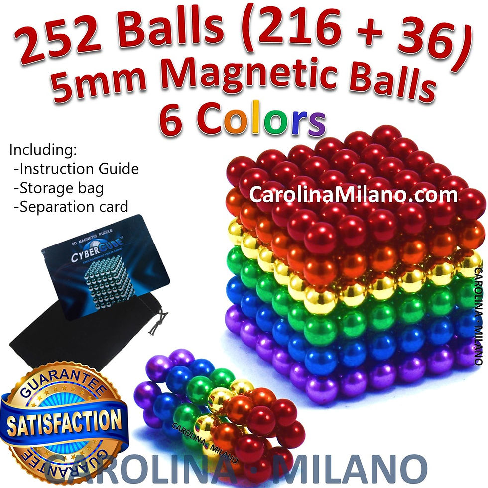 Thumbnail: 252 pcs ( 216pcs + 36pcs ) 5mm 6 colors Magnetic balls cube by Carolina Milano