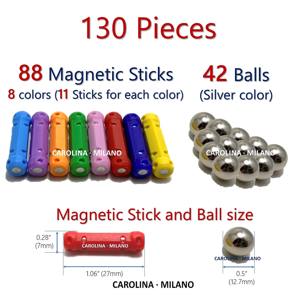 Thumbnail: 130pcs Magnetic Sticks and Balls Building Blocks Sculpture Educational L