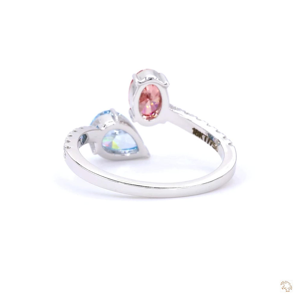 Thumbnail: 2.85 CARAT FANCY VIVID BLUE & PINK 0.68 CT & 0.54 CT RING-JDB-169