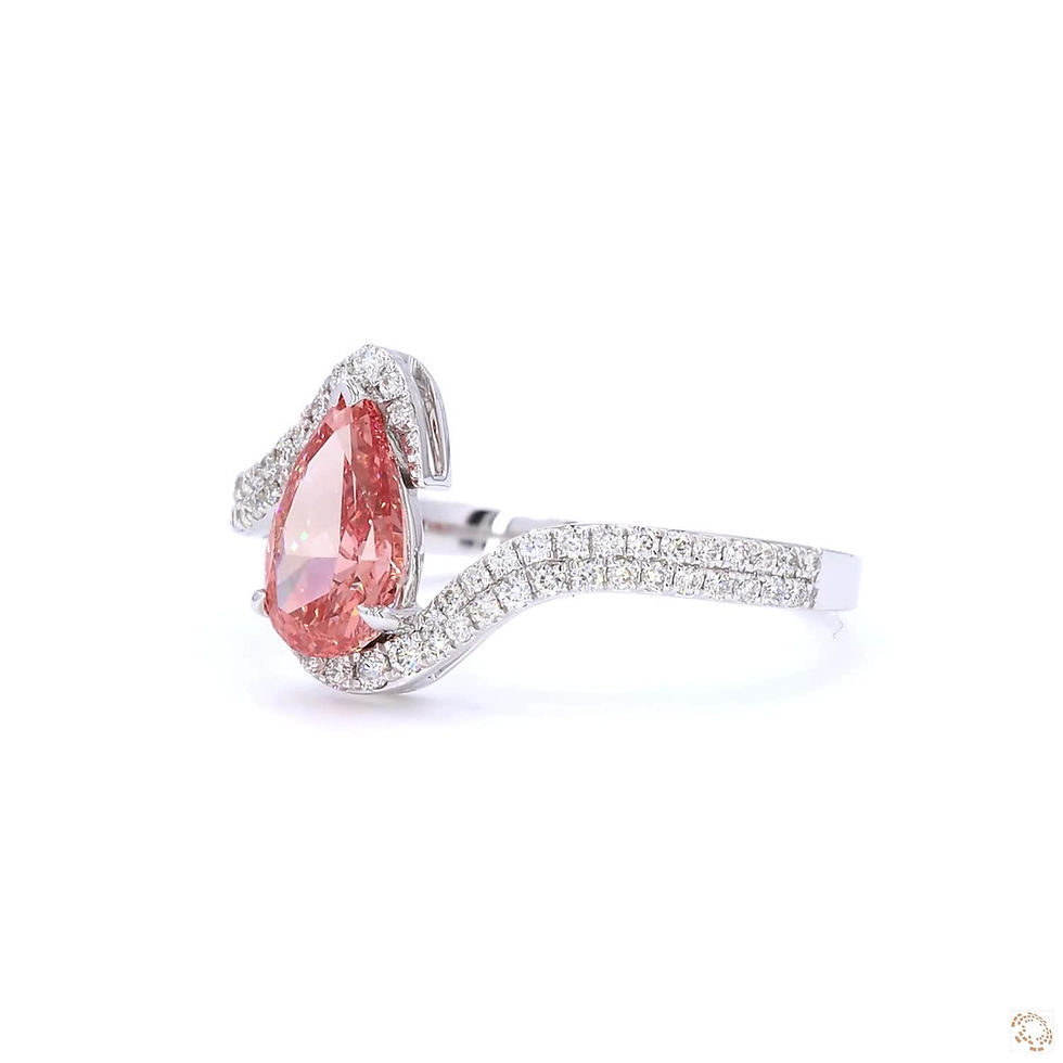 Thumbnail: 3.03 CARAT FANCY VIVID PINK-1.12 CT (IGI-LG683539300) RING-JDB-178