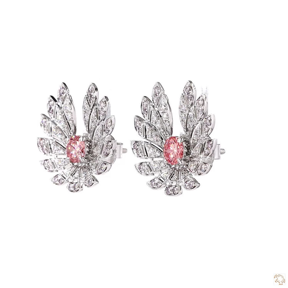 Thumbnail: 7.89 CARAT FANCY VIVID PINK - 0.55 CT/0.59 CT EARRINGS-JDB-160-C
