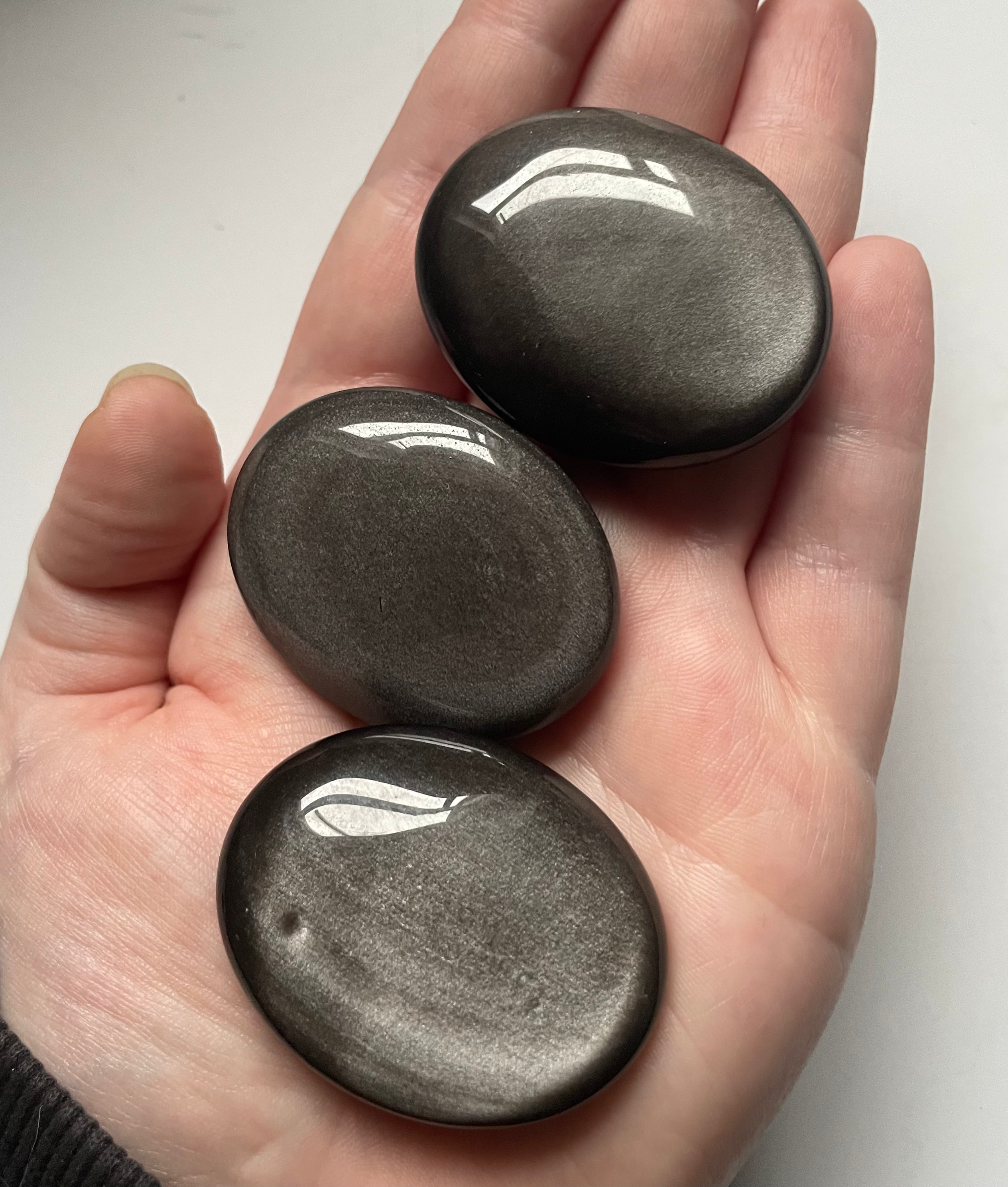 Silver Sheen Obsidian Palmstone