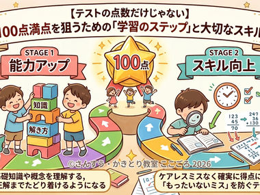 【テストの点数だけじゃない】100点満点を狙うための「学習のステップ」と大切なスキル/260909