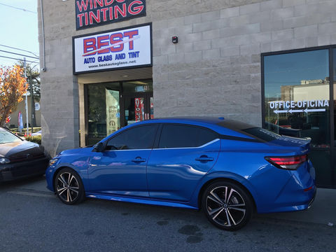 Car with tinted windows