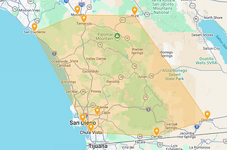 Briard's RV service area map
