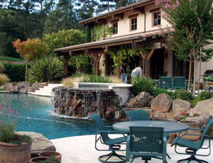swimming pool and house