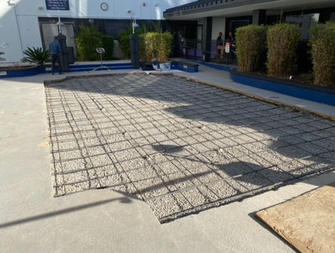 filled in pool
