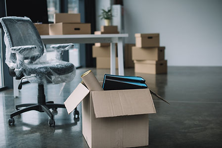 office packed up for a move