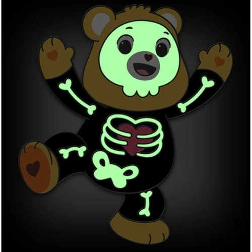 Thumbnail: Care Bears Halloween Skeleton Tenderheart Bear Glow-in-the-Dark Enamel Pin