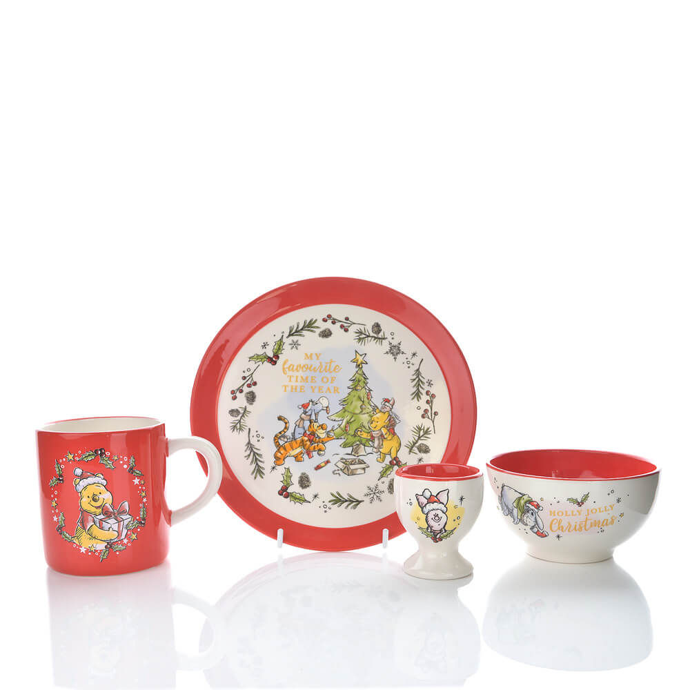 Winnie The Pooh Christmas: Ceramic 4P Dinner Set