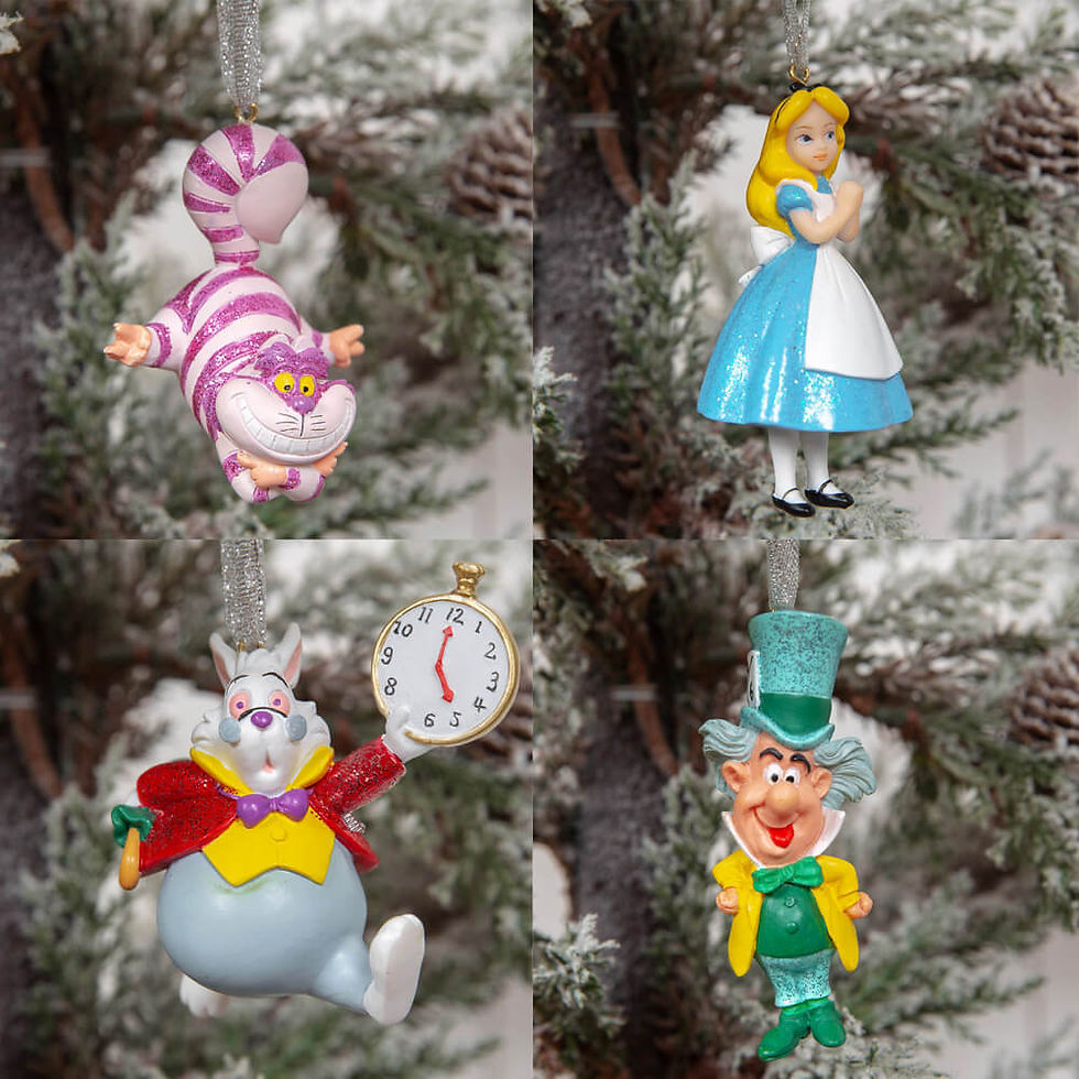 Thumbnail: Disney Christmas: Alice In Wonderland Ornaments- Set of 4