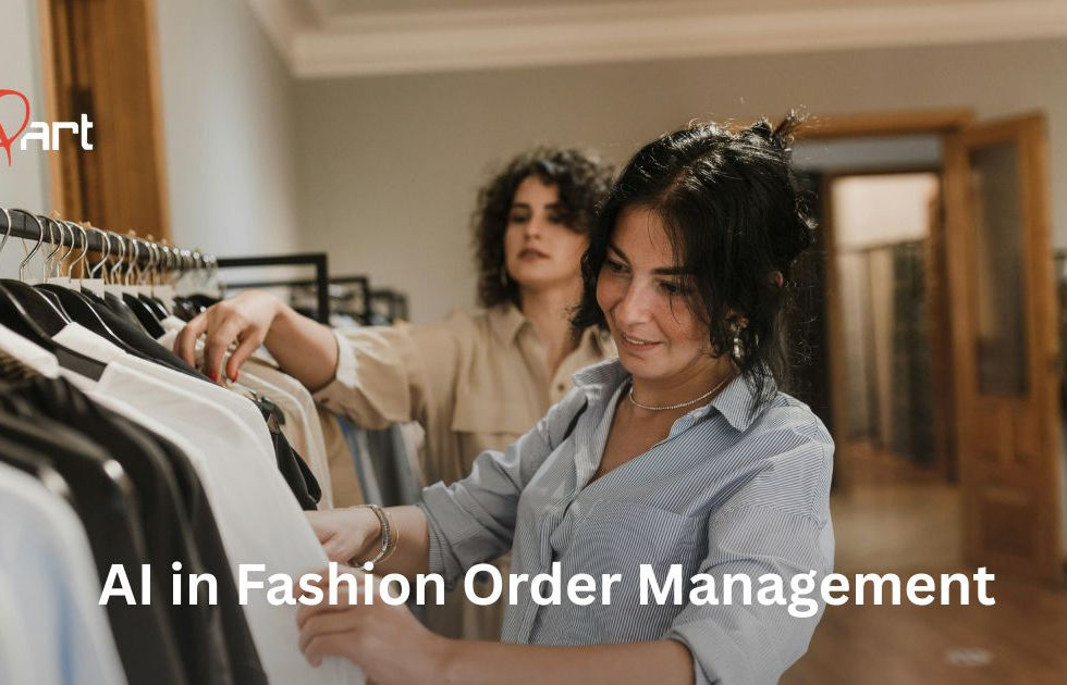 A fashion brand team using digital asset management for retail software on a laptop and tablet to organise seasonal collection assets, product photography, and catalog content through a B2B fashion platform for streamlined order management clothing workflows and tradeshow order booking