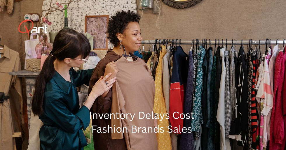 Fashion brand operations team reviewing fashion inventory availability on a centralised order management dashboard, highlighting how poor stock visibility across disconnected systems leads to delivery delays, overselling, and retailer dissatisfaction — and why b2b fashion software like QartSolutions is essential for real-time inventory control across multiple retail accounts and regional warehouses