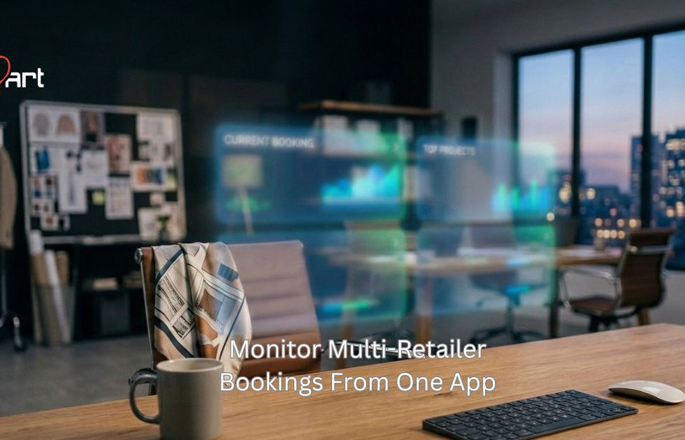  Fashion brand manager monitoring multi-retailer bookings in real time using the Qvenue mobile app dashboard by QArt Solutions