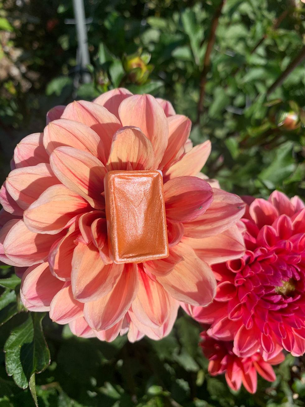 Thumbnail: Orange Crème Mica Watercolor Full Pan – Handmade Peachy Orange Shimmer Paint | C