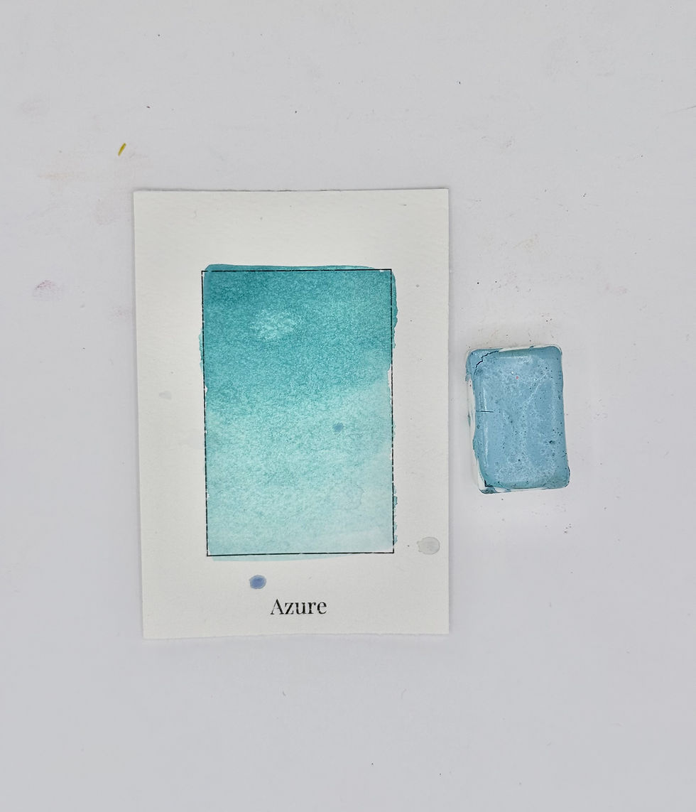 Thumbnail: Azure Watercolor Full Pan – Handmade Artist Paint | Bright Sky Blue | Small Batc