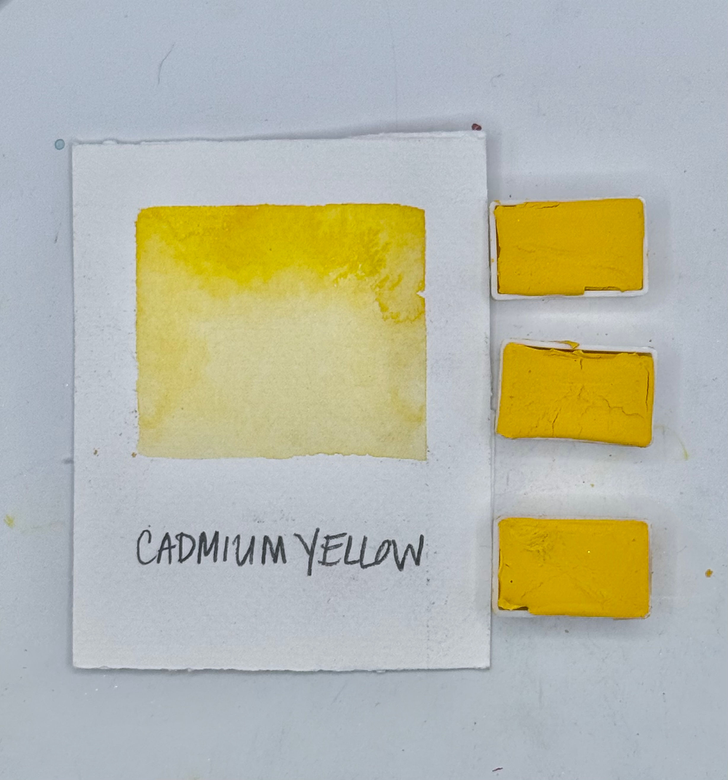 Cadmium Yellow Watercolor Full Pan – Handmade Bright Yellow Artist Paint | Rich