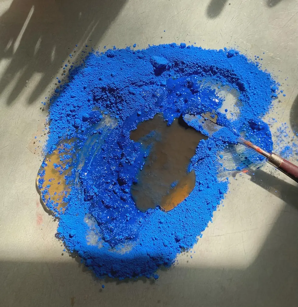 Thumbnail: Cobalt Blue Watercolor Full Pan – Handmade Artist Paint | Mineral Blue | High Pi