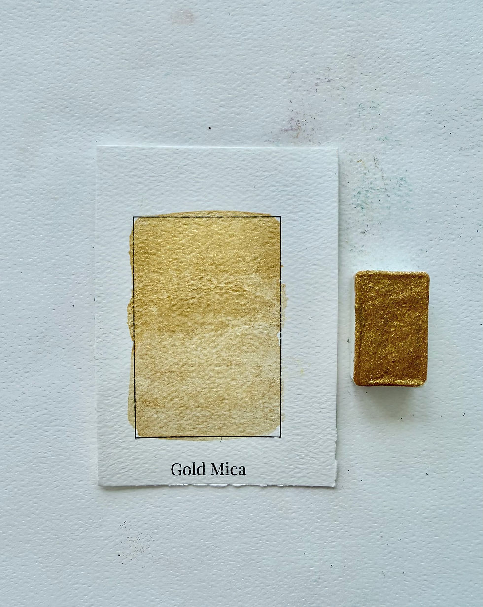 Thumbnail: Gold Mica Watercolor Full Pan – Handmade Metallic Artist Paint | Intense Shine &