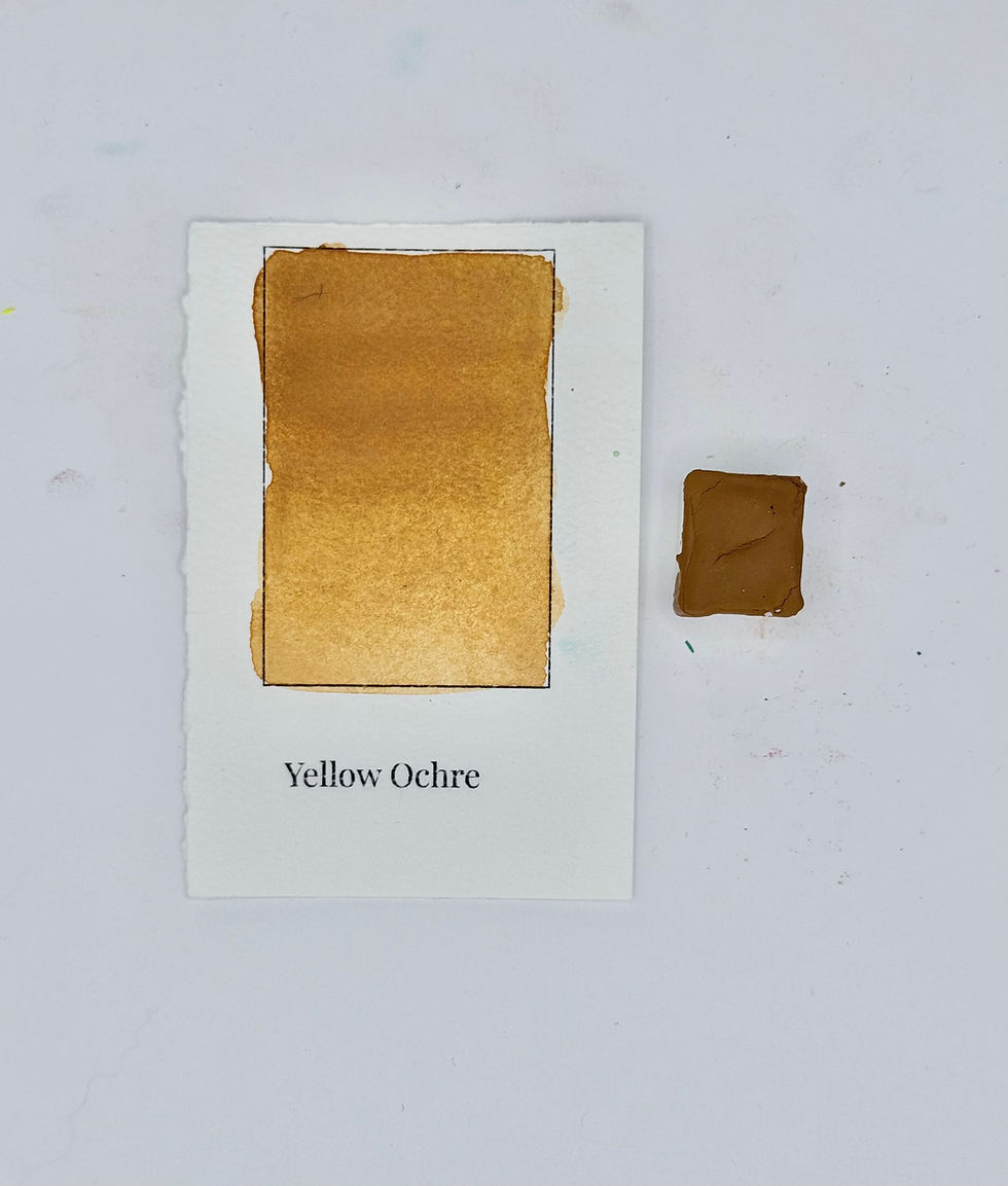 Thumbnail: Yellow Ochre Watercolor Full Pan – Handmade Earthy Golden Artist Paint | Natural