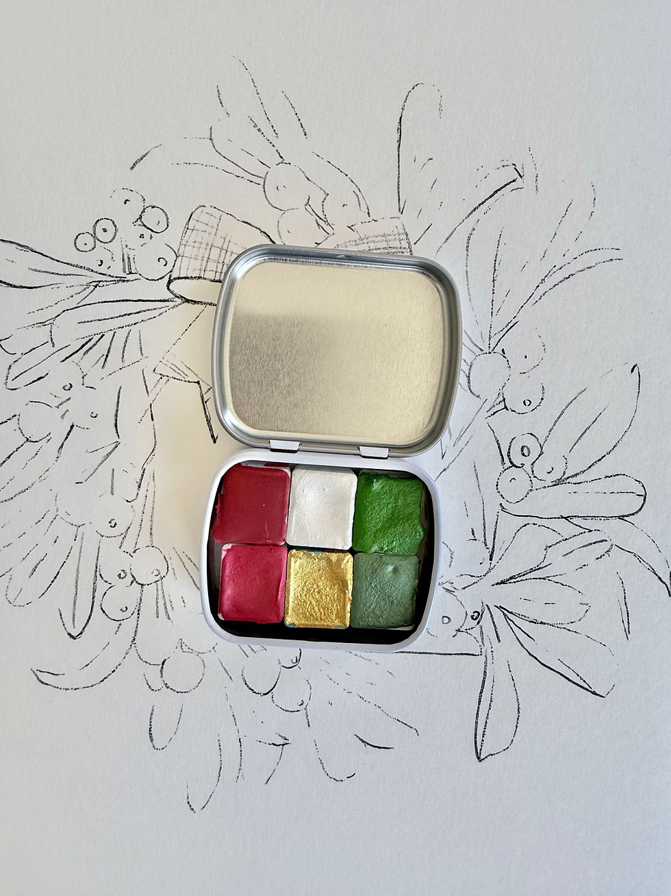 Thumbnail: Holiday Wreath Watercolor Painting Kit