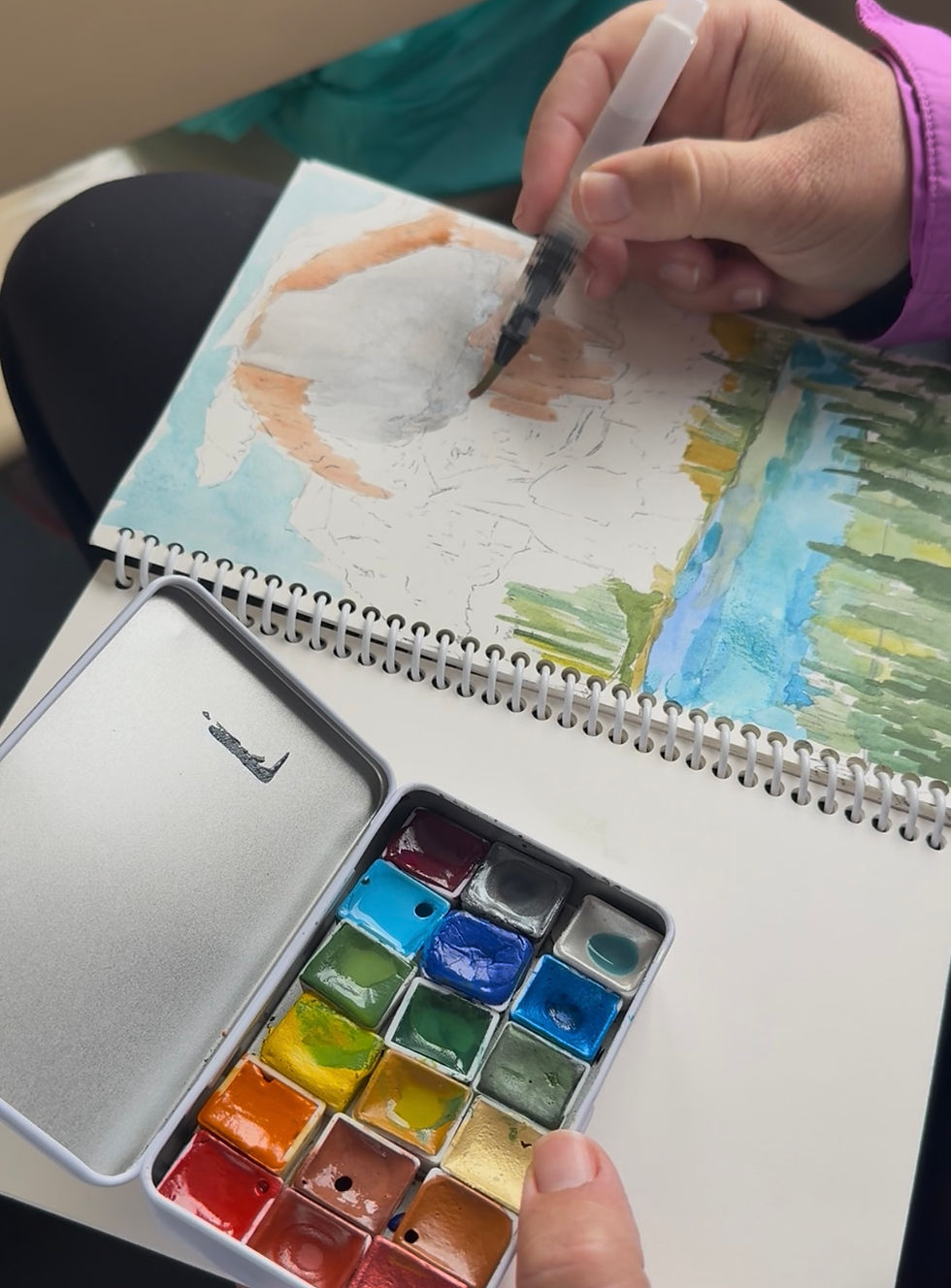 Thumbnail: National Parks Watercolor Bundle – Painting Book + 18-Color Palette (Save $10!)