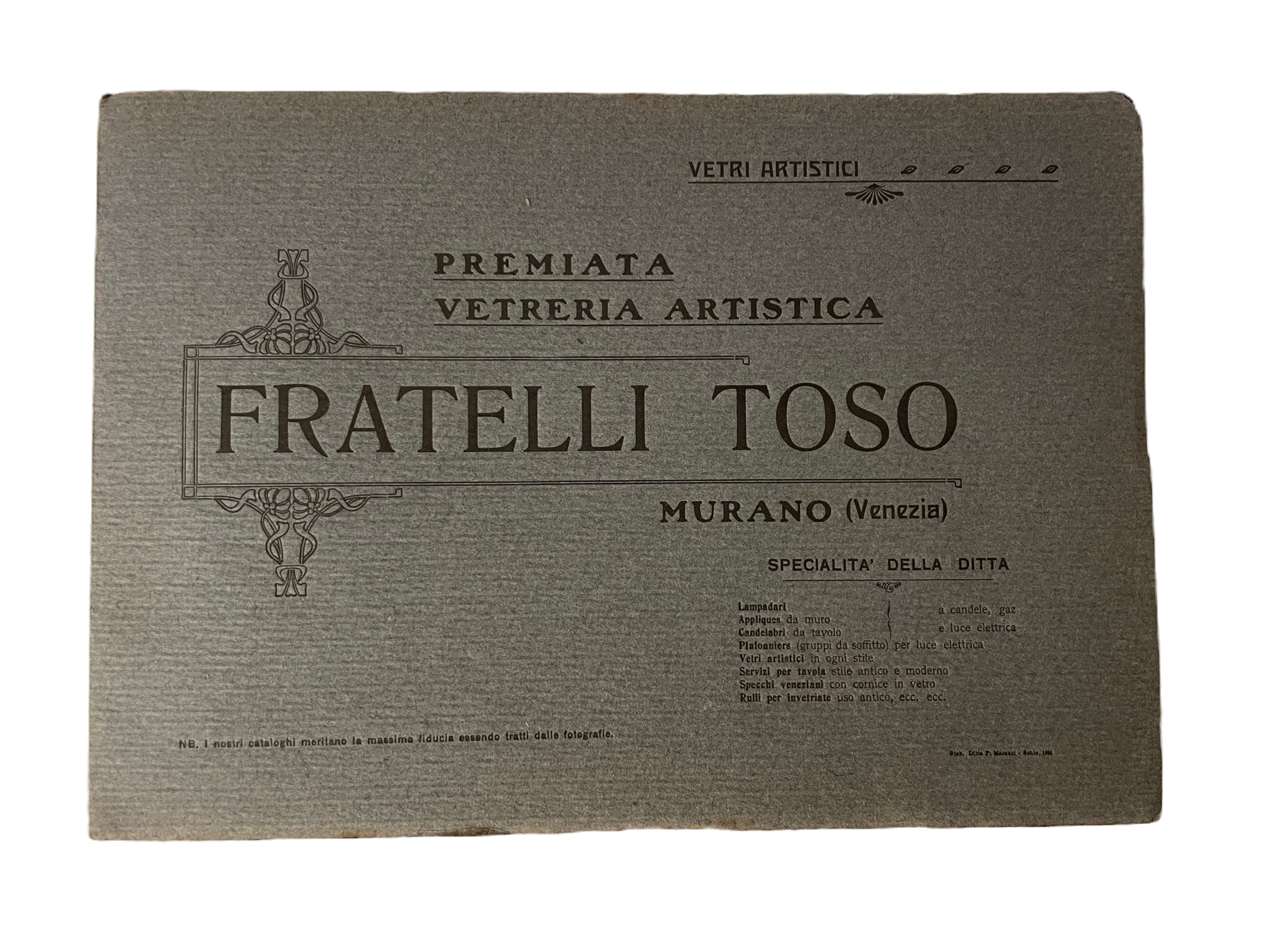 Catalogo Fratelli Toso, anni '20