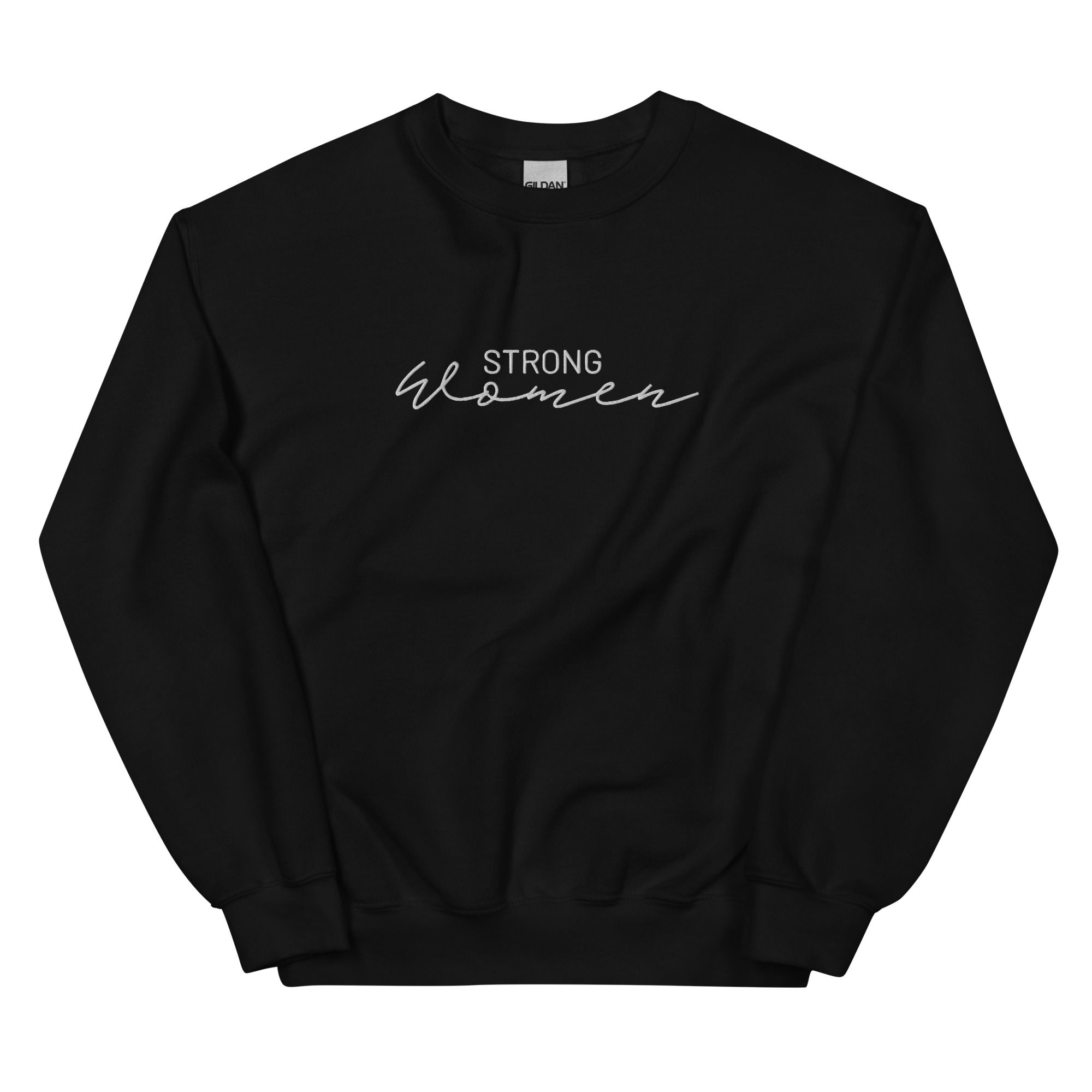 Large Embroidered #strongwomen sweater