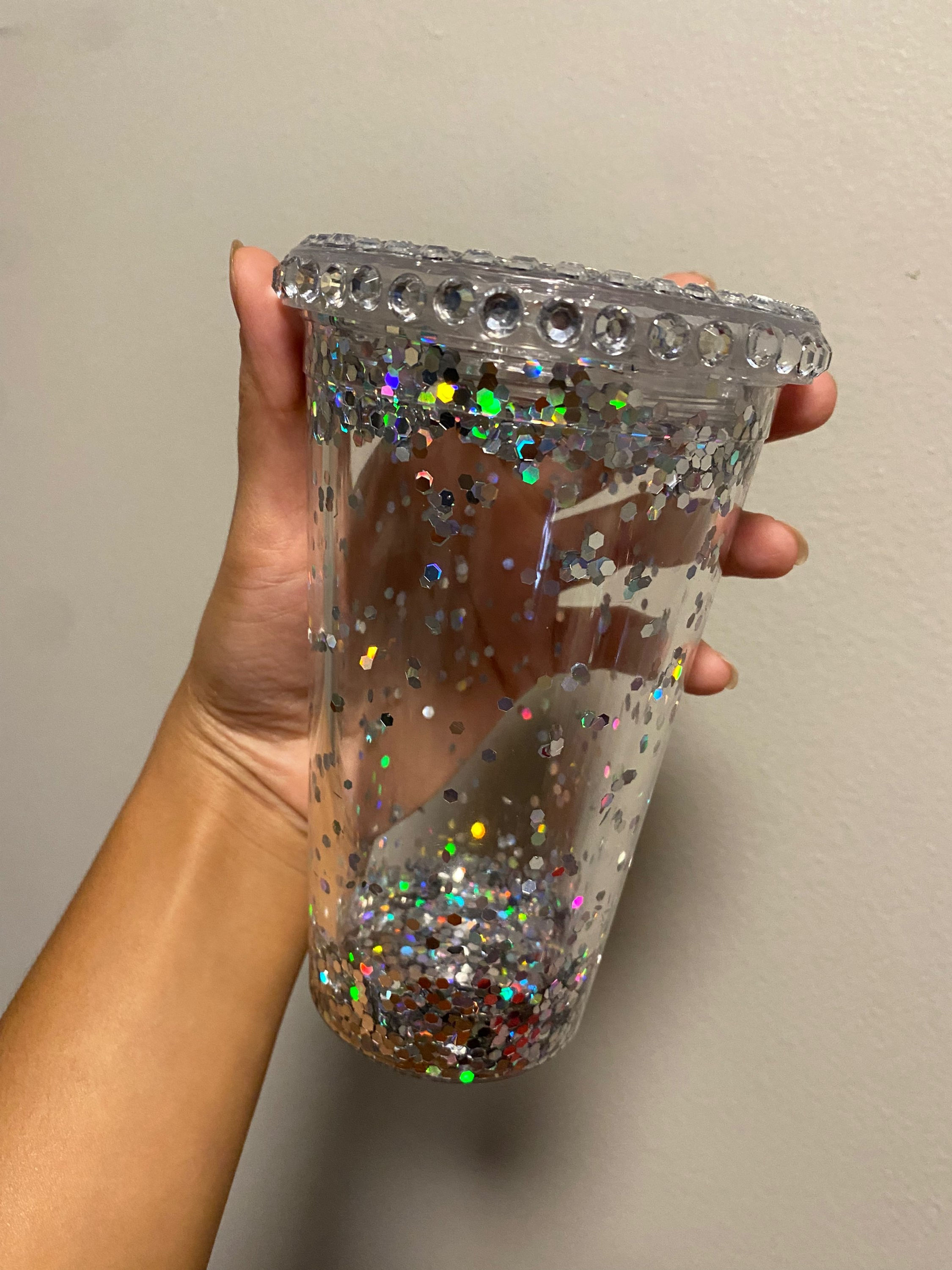 Silver Glitter Tumbler 