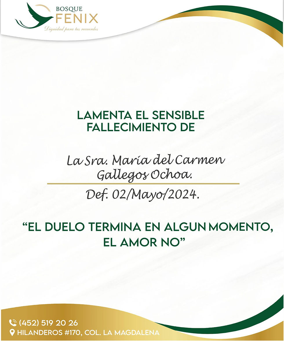 La Sra.María del Carmen Gallegos Ochoa