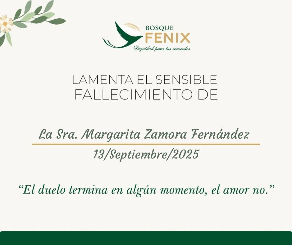 La Sra. Margarita Zamora Fernandez